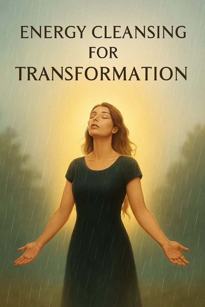 energy cleansing for transformation – woman releasing energy in the rain