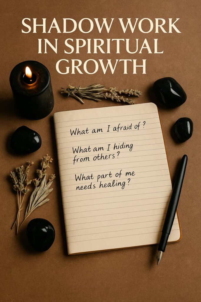 shadow work in spiritual growth – woman between light and shadow