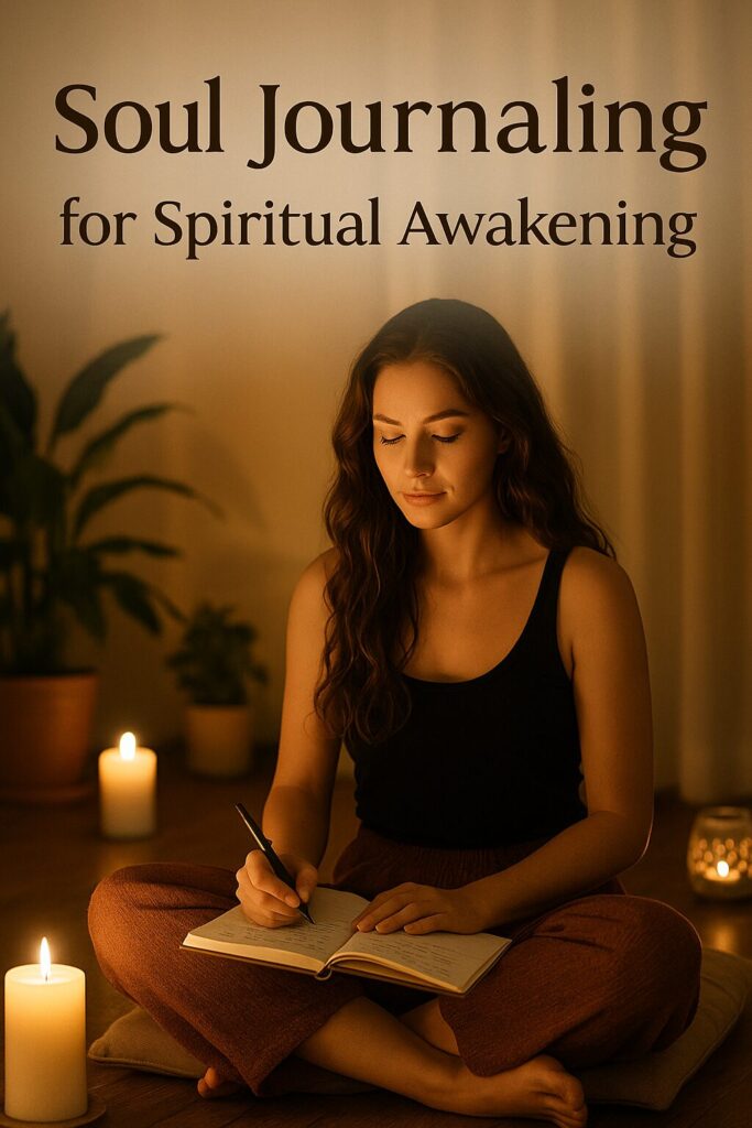 soul journaling for spiritual awakening – woman writing in sacred space