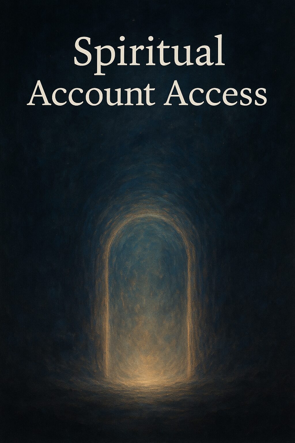 Abstract mystical portal glowing softly, symbolizing spiritual account access